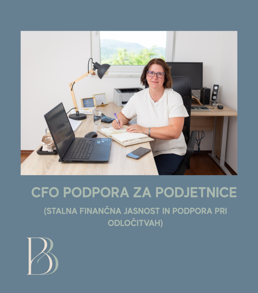CFO podpora za podjetnice – stalna finančna jasnost in podpora pri odločanju